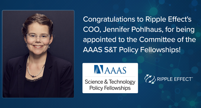 Dr. Jennifer Pohlhaus, Ripple Effect COO, Named to AAAS Science & Technology Policy Fellowships Advisory Committee