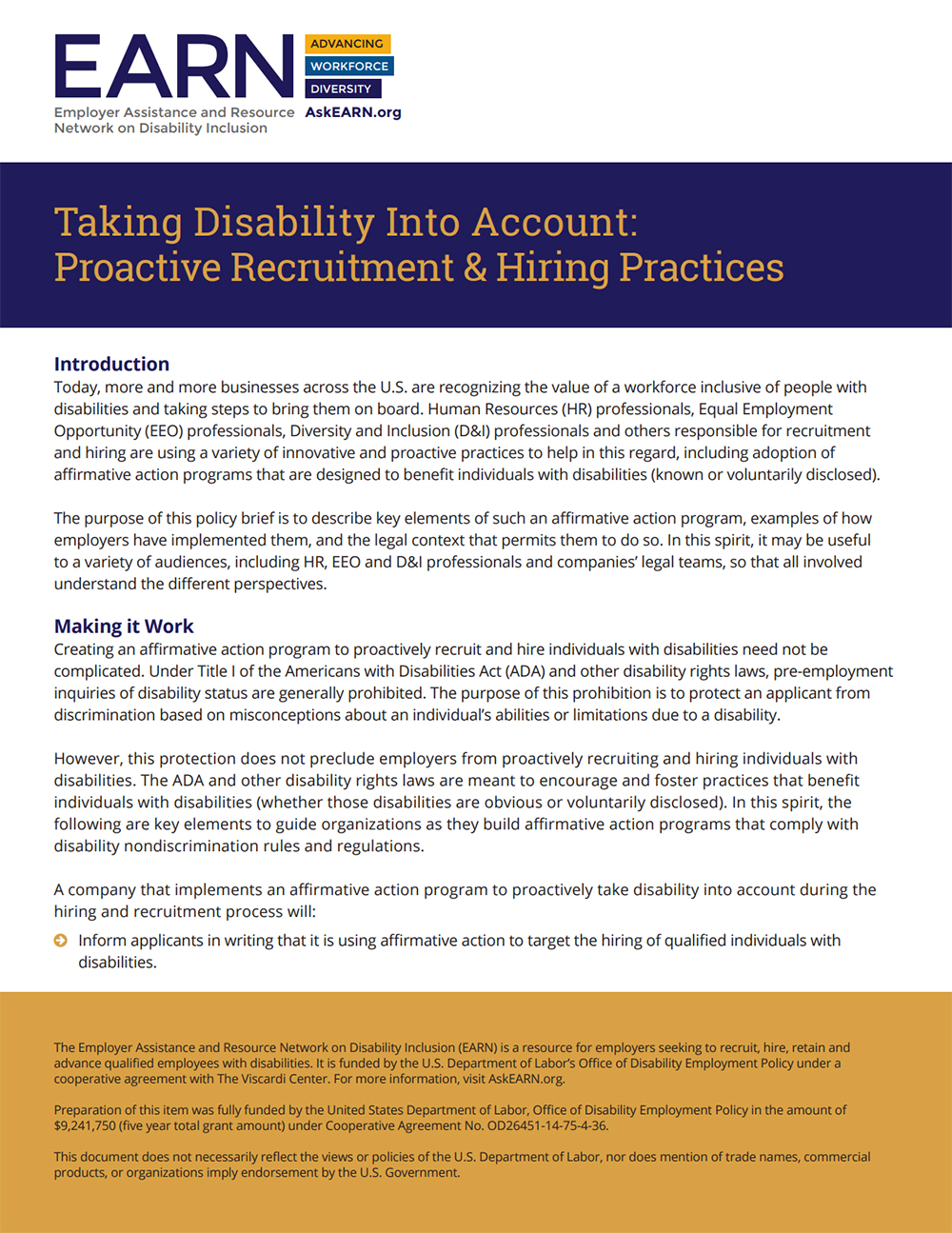 Taking Disability Into Account: Proactive Recruitment & Hiring Practices